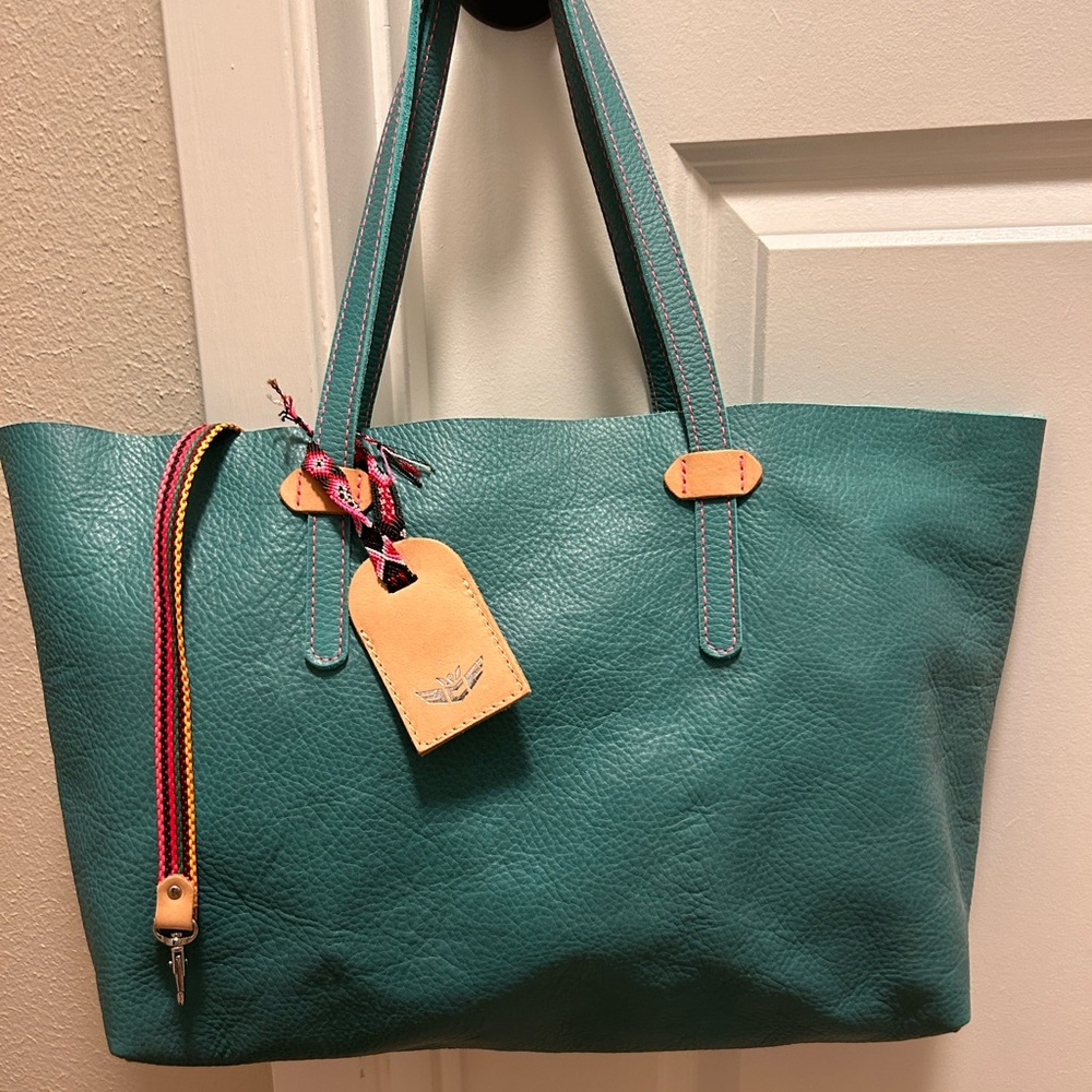 Consuela Full Leather NWT Guadalupe - Turquoise Tote